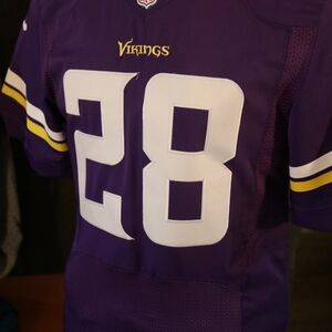 NFL Vikings Purple Jersey with White and Gold Accents AP Replica
